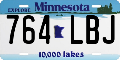 MN license plate 764LBJ