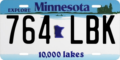 MN license plate 764LBK