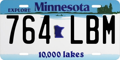 MN license plate 764LBM