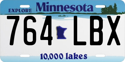 MN license plate 764LBX
