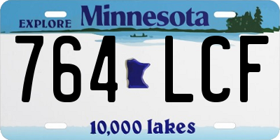 MN license plate 764LCF