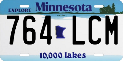 MN license plate 764LCM