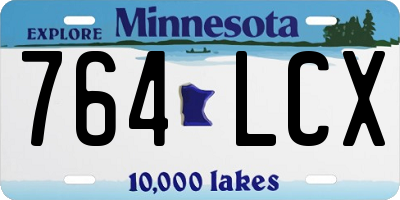 MN license plate 764LCX
