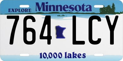 MN license plate 764LCY