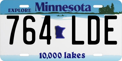 MN license plate 764LDE
