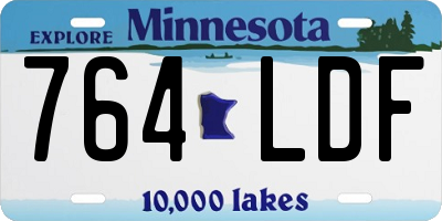 MN license plate 764LDF