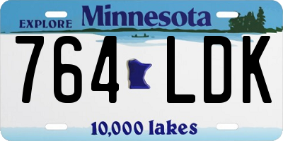 MN license plate 764LDK
