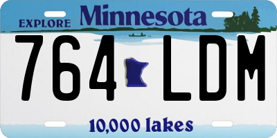 MN license plate 764LDM