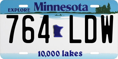 MN license plate 764LDW