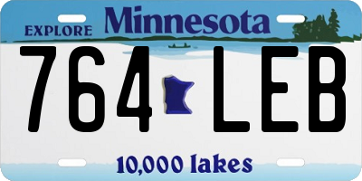 MN license plate 764LEB