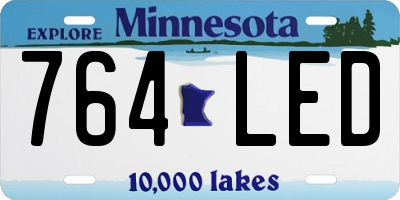 MN license plate 764LED