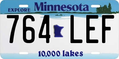 MN license plate 764LEF