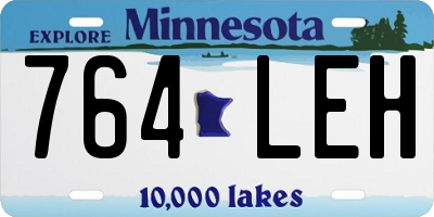 MN license plate 764LEH