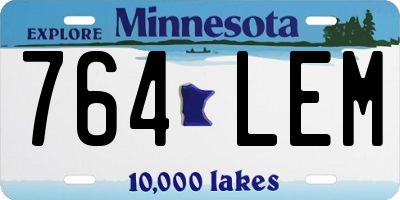 MN license plate 764LEM