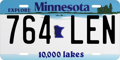 MN license plate 764LEN