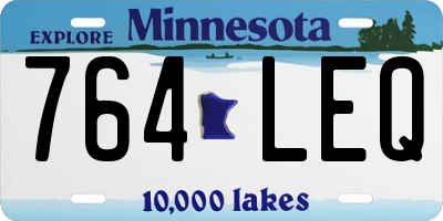 MN license plate 764LEQ