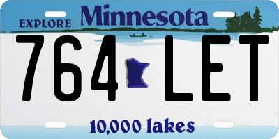 MN license plate 764LET