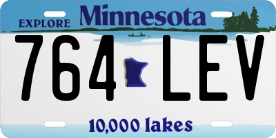 MN license plate 764LEV