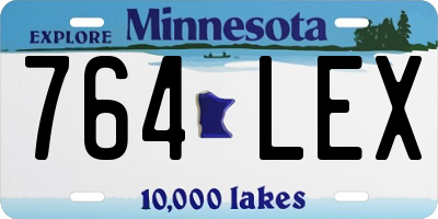 MN license plate 764LEX