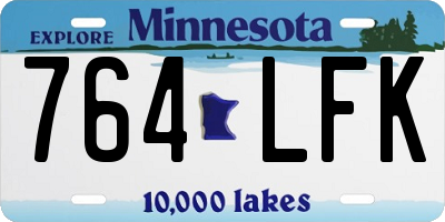 MN license plate 764LFK