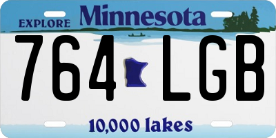 MN license plate 764LGB