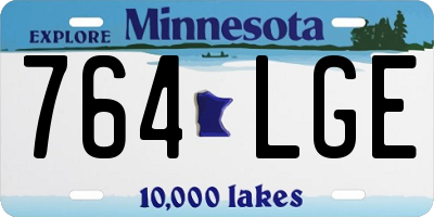 MN license plate 764LGE