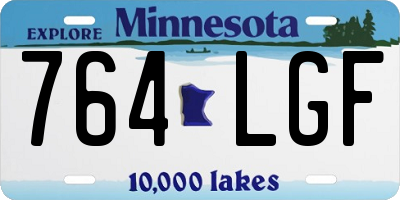 MN license plate 764LGF