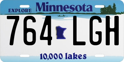 MN license plate 764LGH