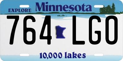 MN license plate 764LGO