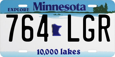 MN license plate 764LGR