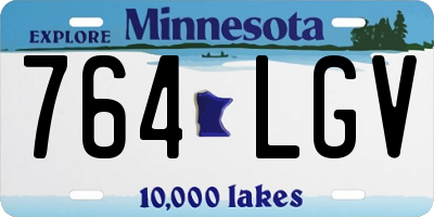 MN license plate 764LGV