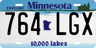 MN license plate 764LGX