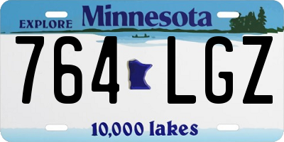MN license plate 764LGZ