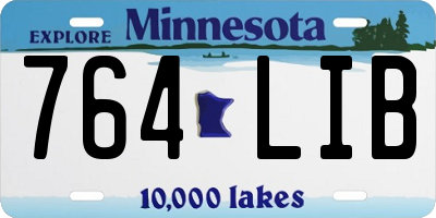 MN license plate 764LIB
