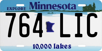 MN license plate 764LIC