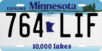 MN license plate 764LIF