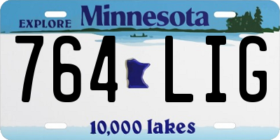 MN license plate 764LIG