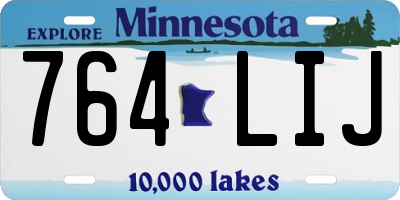 MN license plate 764LIJ