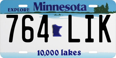 MN license plate 764LIK