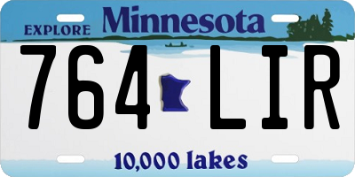 MN license plate 764LIR