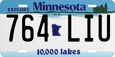 MN license plate 764LIU