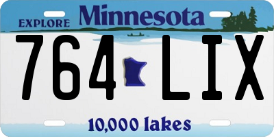 MN license plate 764LIX