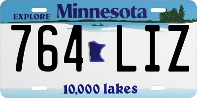 MN license plate 764LIZ