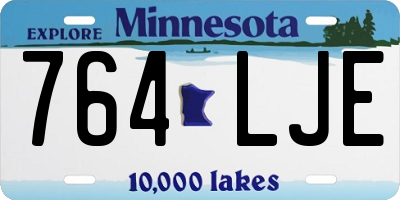 MN license plate 764LJE