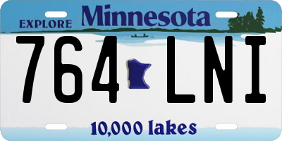 MN license plate 764LNI