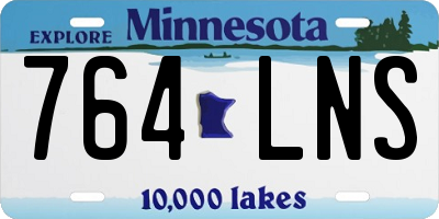 MN license plate 764LNS