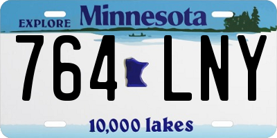 MN license plate 764LNY