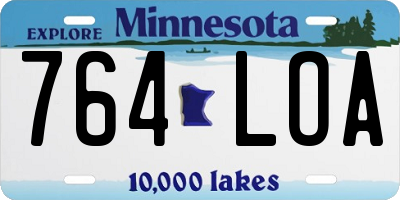 MN license plate 764LOA