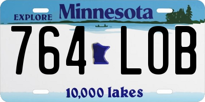 MN license plate 764LOB