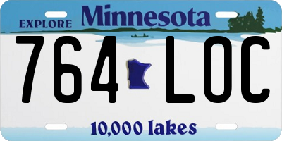 MN license plate 764LOC